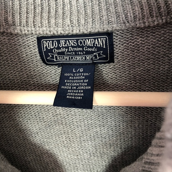 Polo Jeans Company | flag logo 1/4 zip sweater- Lg - Picture 2 of 5